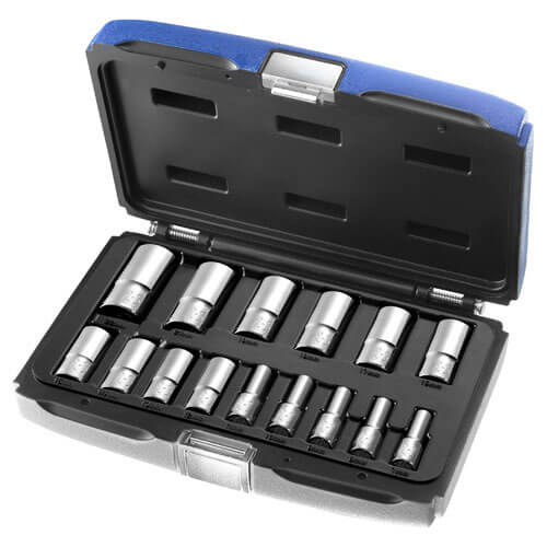 Image of Britool 15 Piece 38 Drive Hex Deep Socket Set Metric