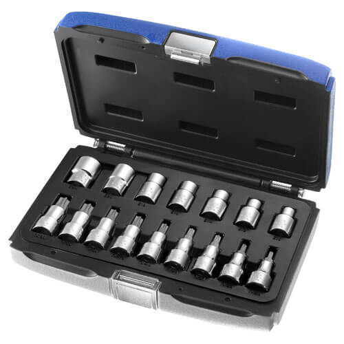 Image of Britool 16 Piece 12 Drive Torx Socket and Bit Set Metric