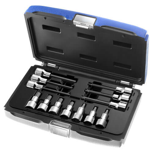 Image of Britool 13 Piece 12 Drive Socket Bit Set 4 12mm