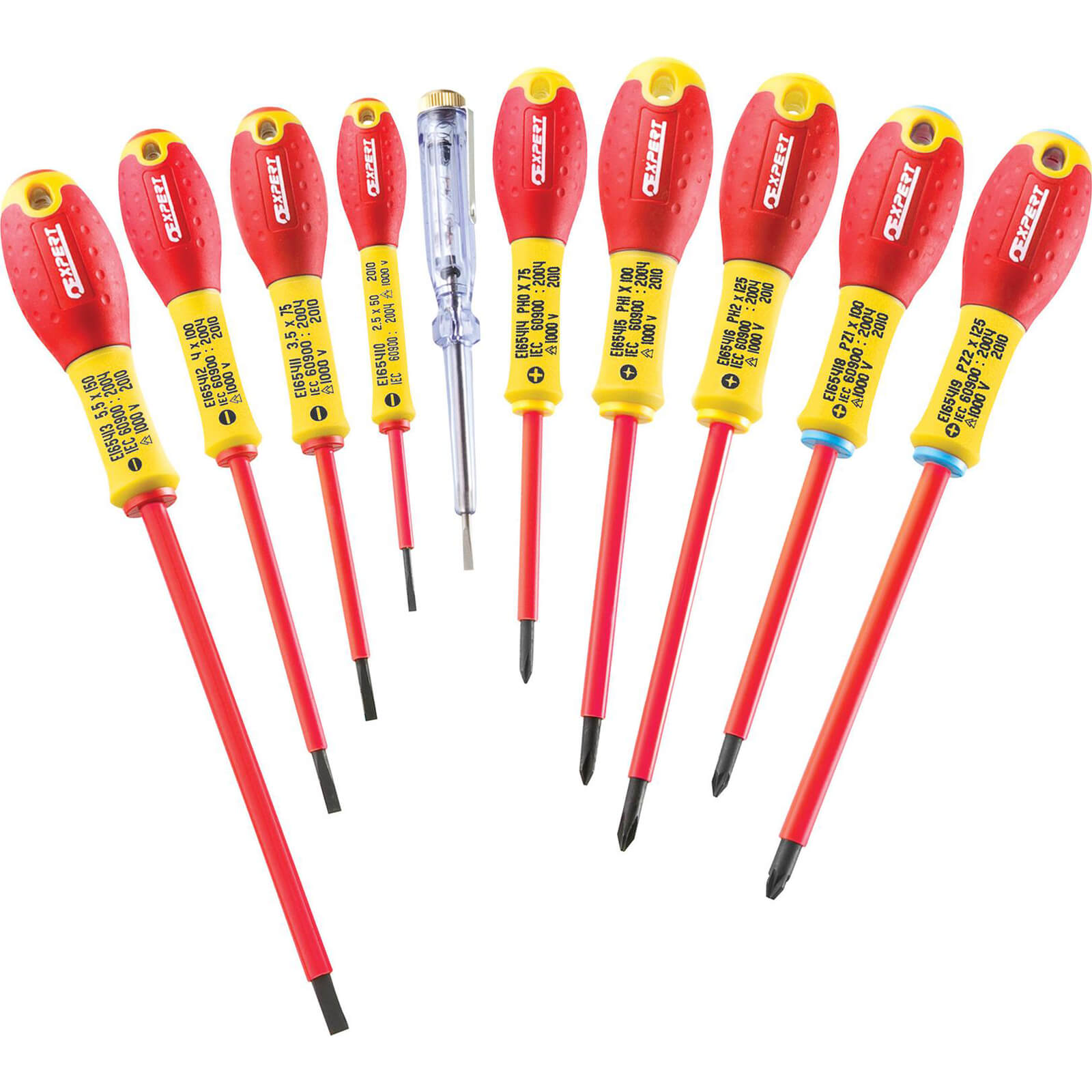 Image of Britool 10 Piece VDE Insulated 1000v Screwdriver Set Slotted Phillips Pozi