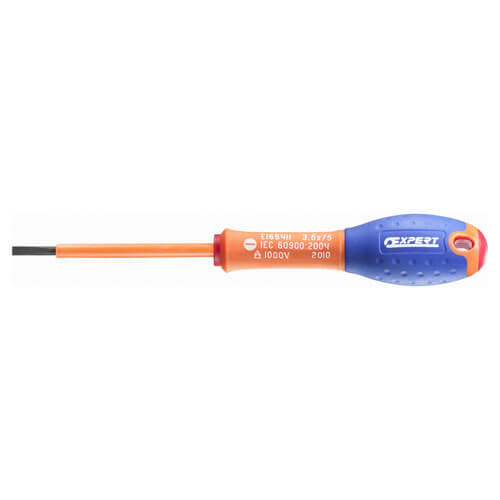 Image of Britool 4 x 100mm VDE Insulated 1000v Slotted Screwdriver 202mm