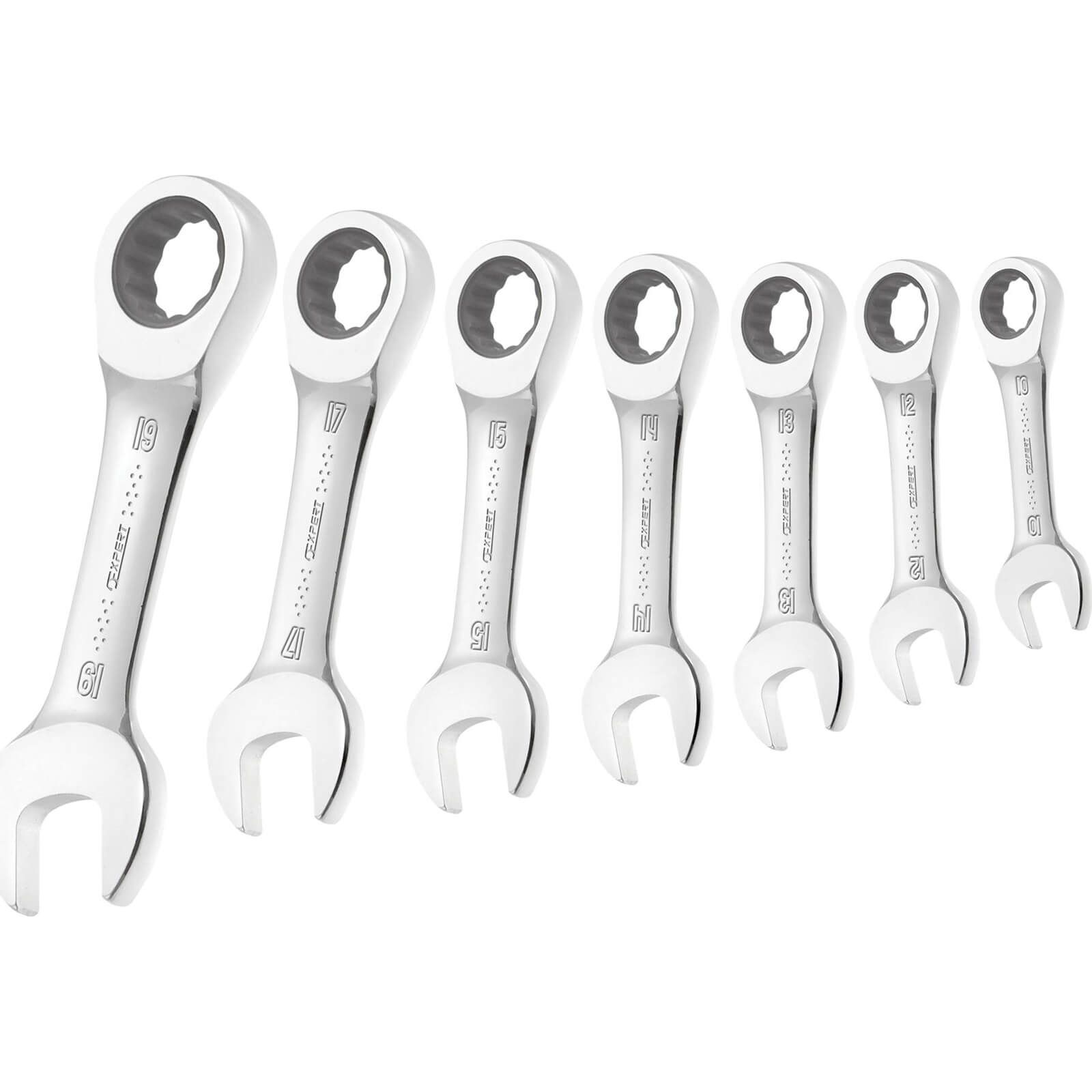 Image of Britool 7 Piece Ratchet Ring Spanner Set 10 19mm