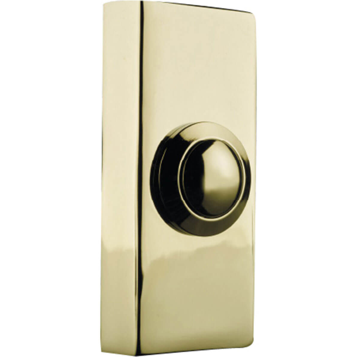 Image of byron wired door bell push brass 74 x 32mm