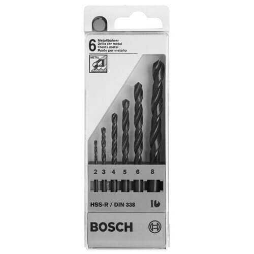 Image of Bosch 6 Piece HSSR Metal Drill Bit Set 2 8mm