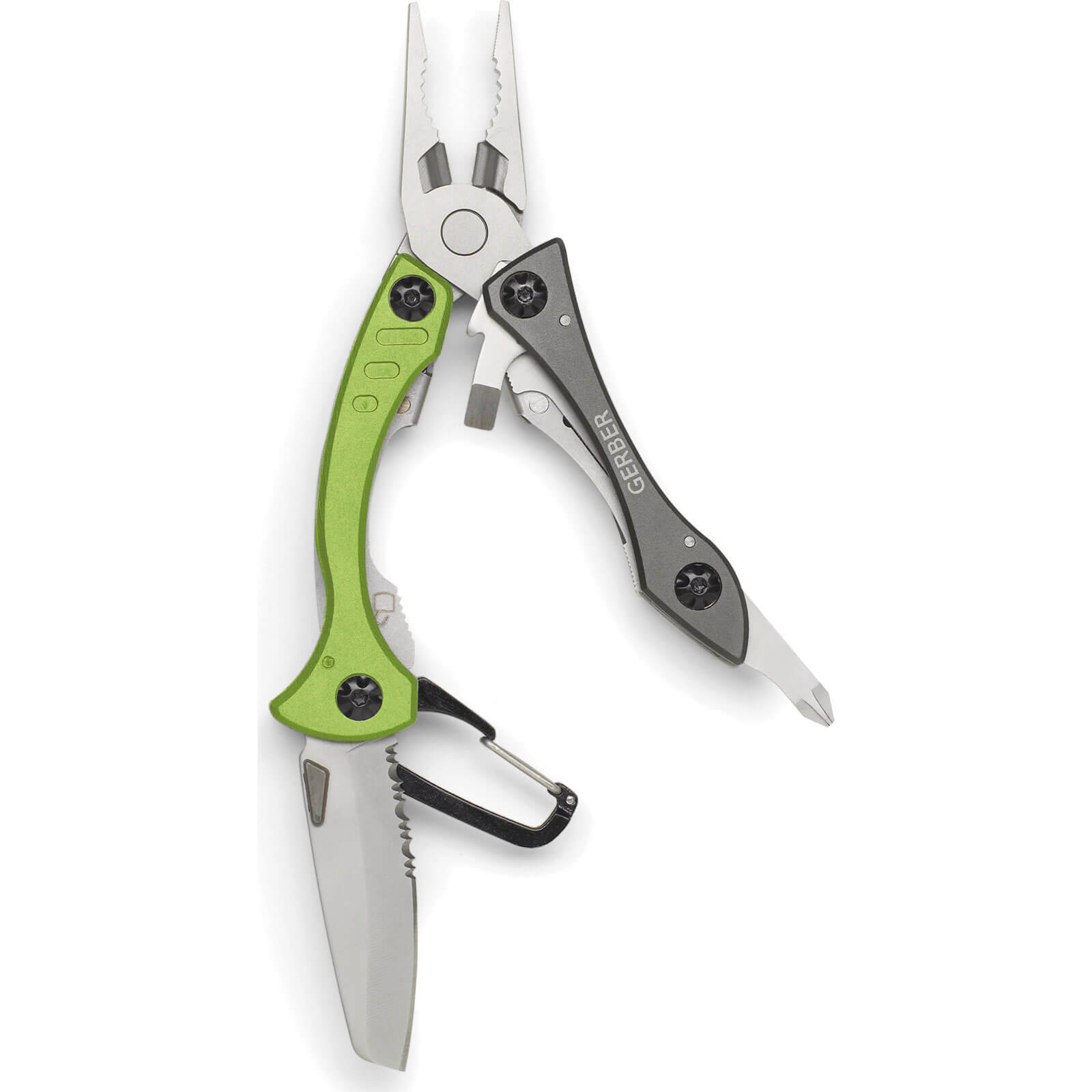 Image of Gerber CRUCIAL Butterfly Multi Tool Pliers Green 6 Functions