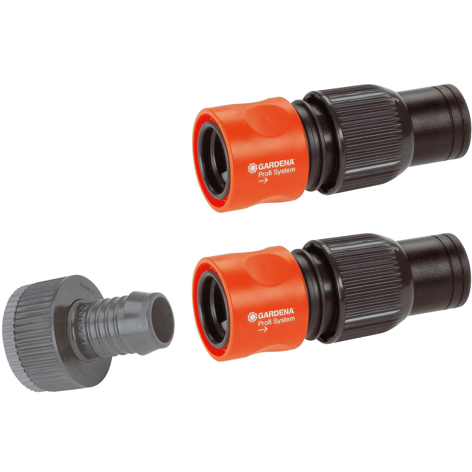 Image of Gardena Profi Max Flow System Connector Set for Taps with 19mm 34 and 254mm 1 Threads SprinklerSystem