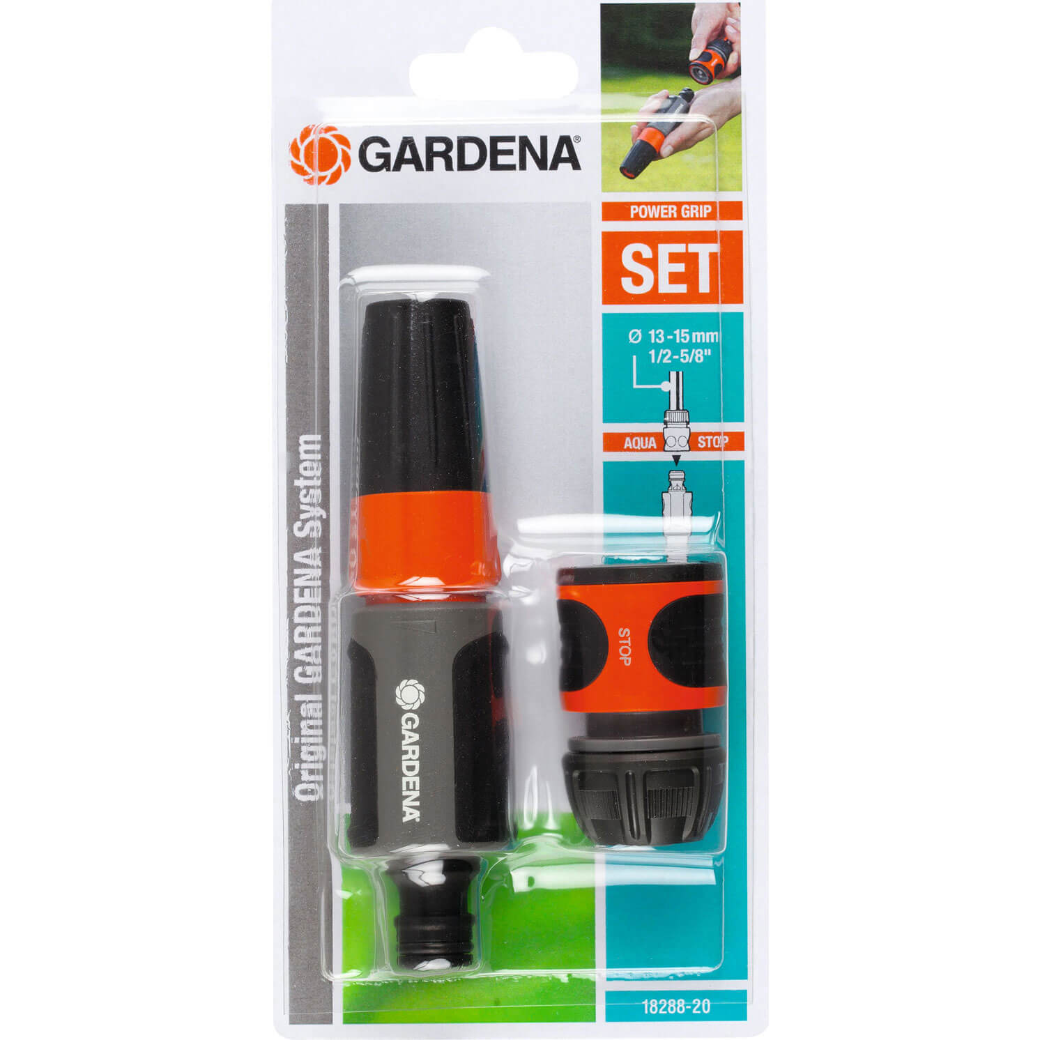 Image of Gardena Spray Nozzle with Water Stop Connector for Hose Pipes