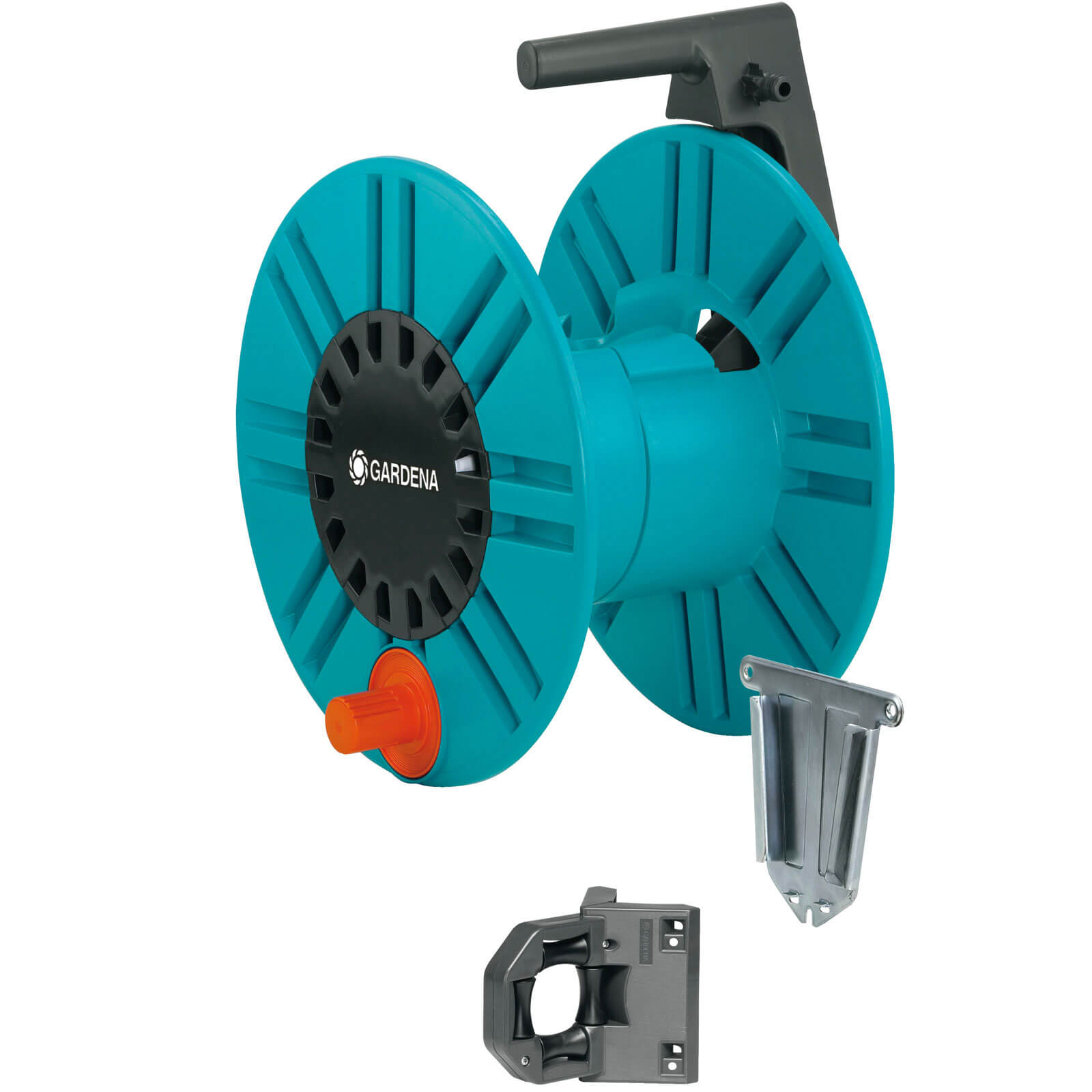 Image of Gardena 60 Metre Empty Wall Mounted Hose Reel and Hose Guide