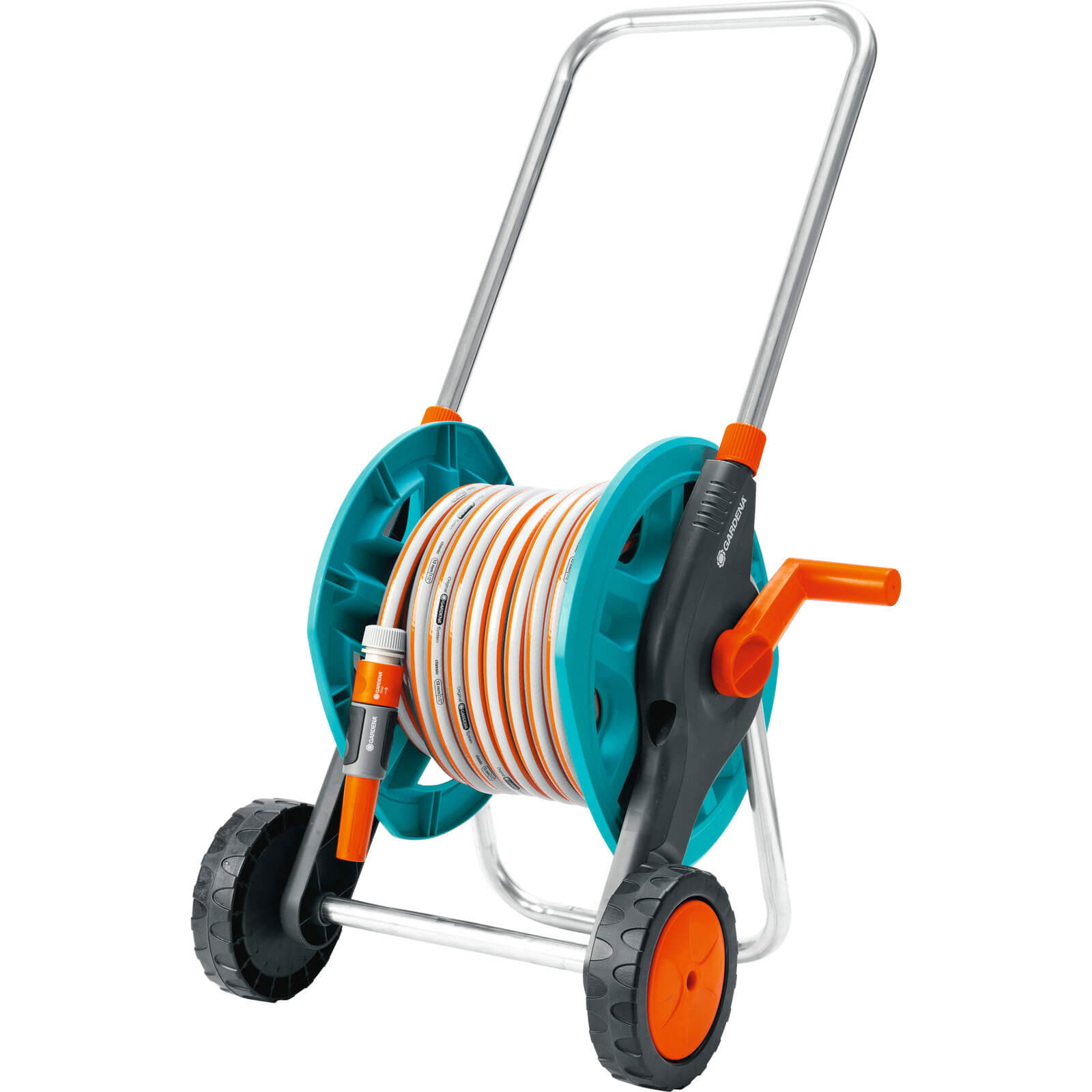 Image of Gardena 30 Metre Folding Compact Hose Cart with 30 Metre Classic Hose Pipe and Connectors 125mm 12