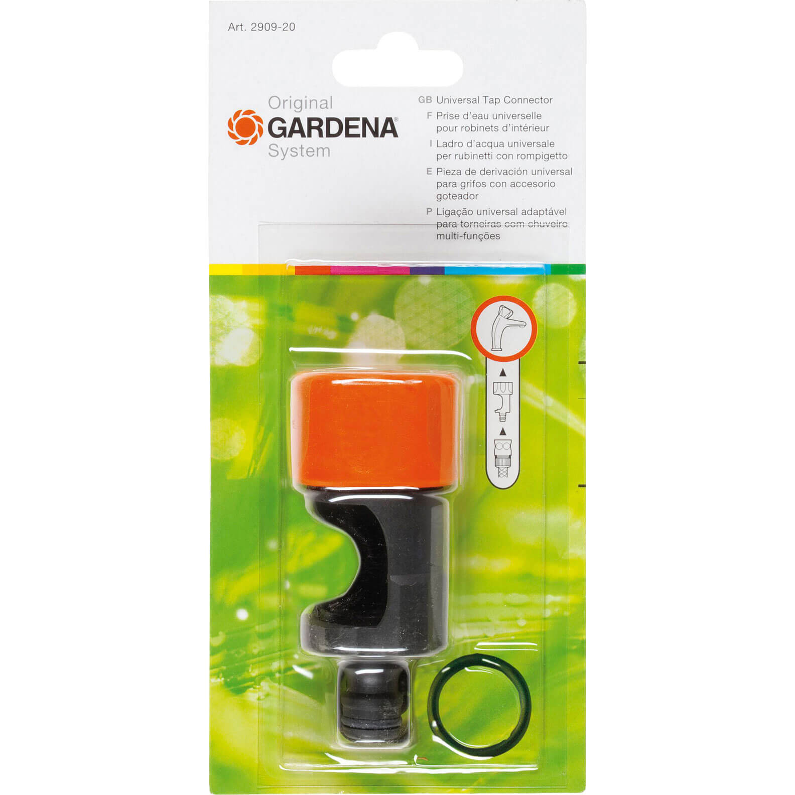 Image of Gardena Universal Tap Hose Connector fits Indoor Square Taps