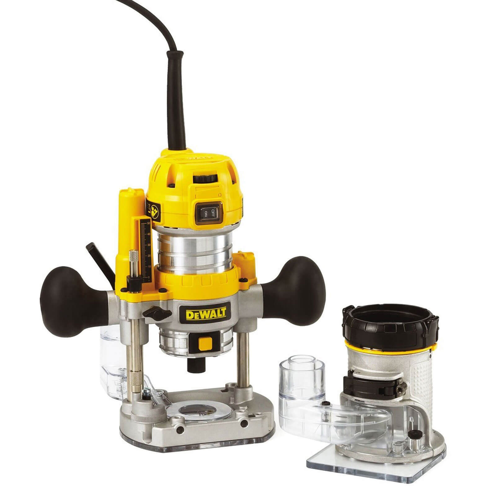 Image of DeWalt D26204K Premium 14 Combi Fixed Base and Plunge Router 900w 110v