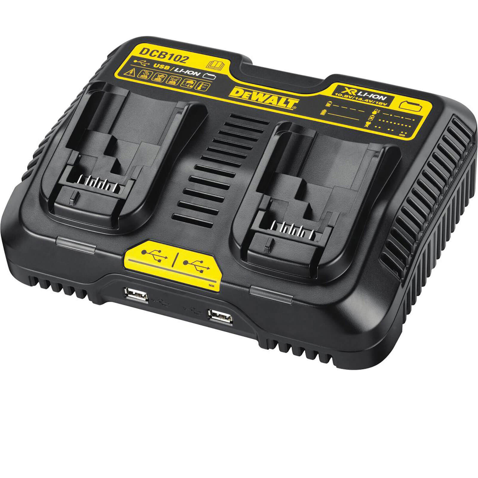 Image of DeWalt DCB102 XR Dual USB Charger for 108 18v Lithium Ion Slide Batteries