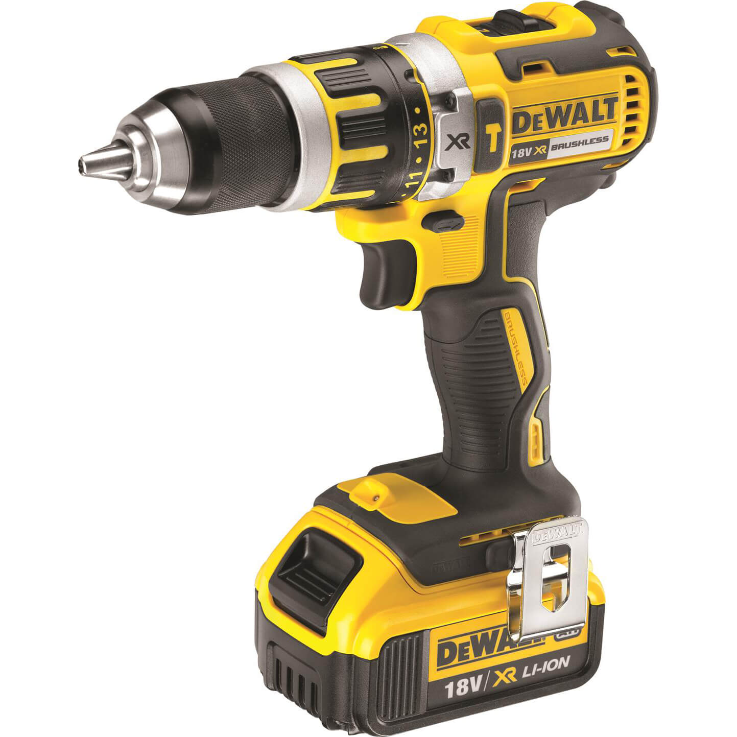 Image of DeWalt DCD795M1 18v Brushless Cordless XR Compact 2 Speed Combi Drill with 1 Lithium Ion Battery 4ah