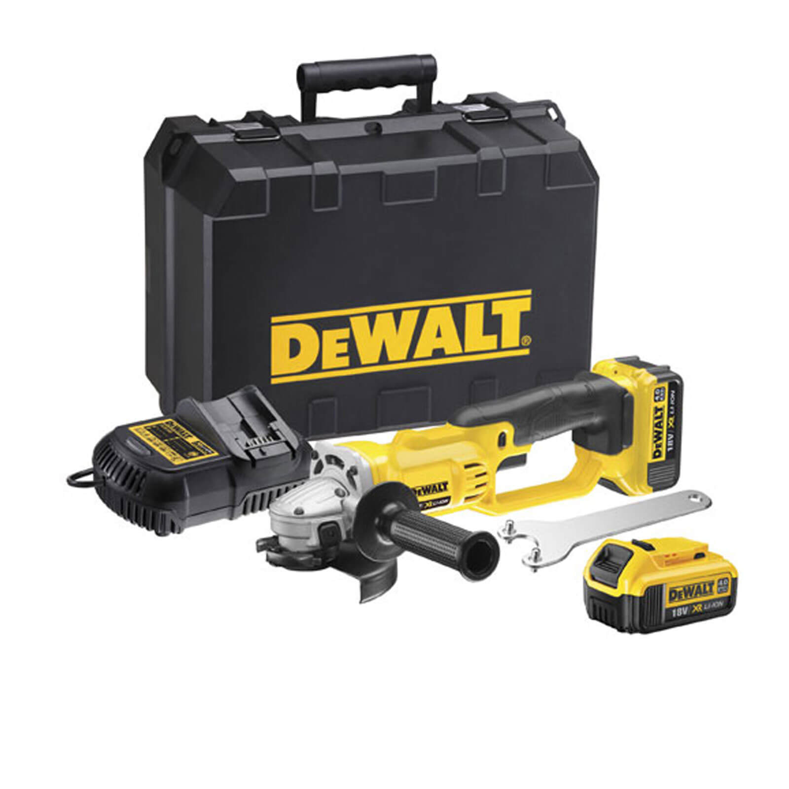 Image of DeWalt DCG412M2 18v Cordless XR Premium Angle Grinder 125mm 5 Disc with 2 Lithium Ion Batteries 4ah