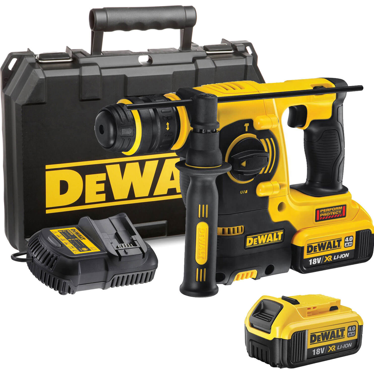 Image of DeWalt DCH254M2 18v Cordless XR SDS Plus Rotary Hammer Drill with Quick Change Chuck with 2 Lithium Ion Batteries 4ah