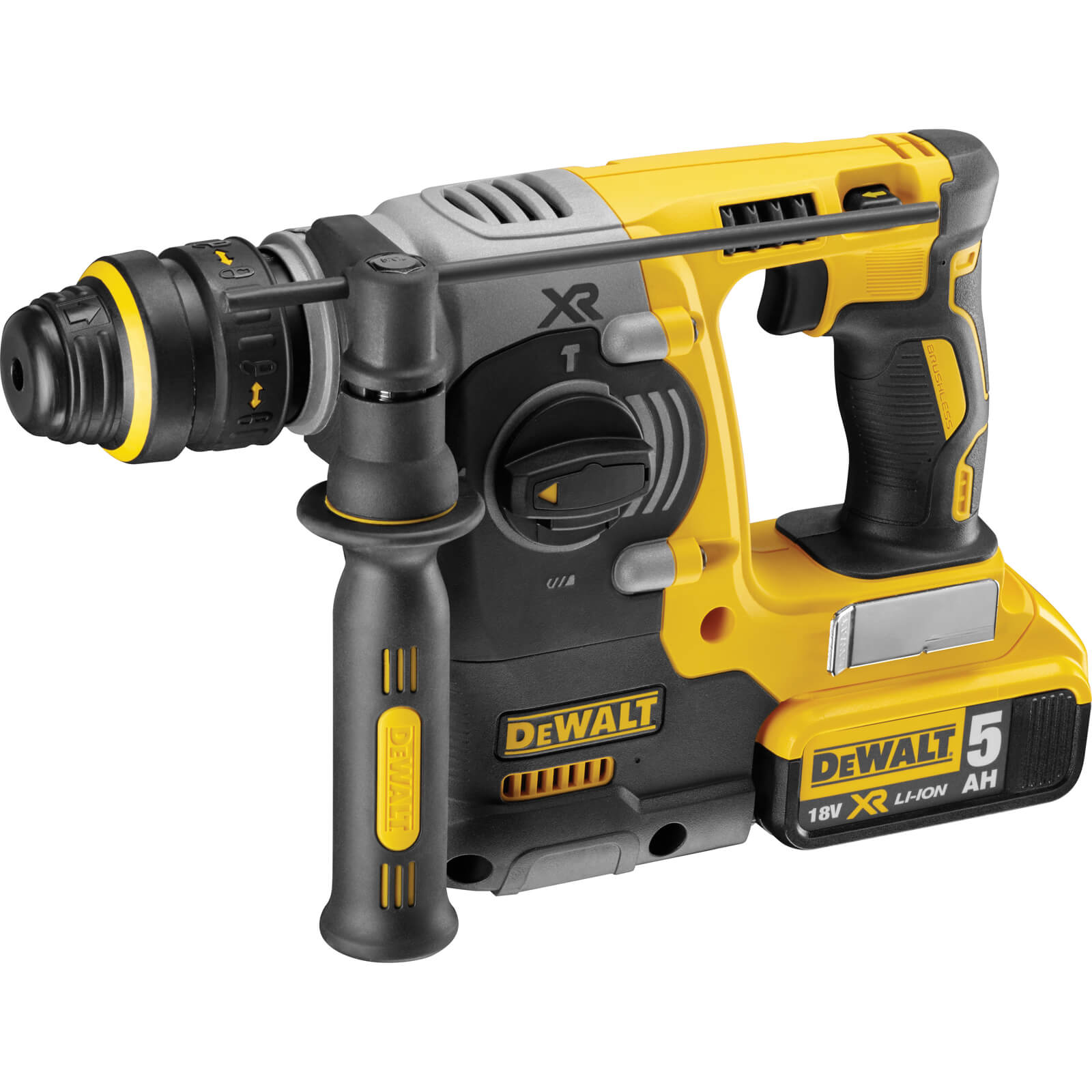 Image of DeWalt DCH274P2 18v Cordless Brushless XR Rotary SDS Hammer Drill with 2 Lithium Ion Batteries 5ah and Quick Change Chuck