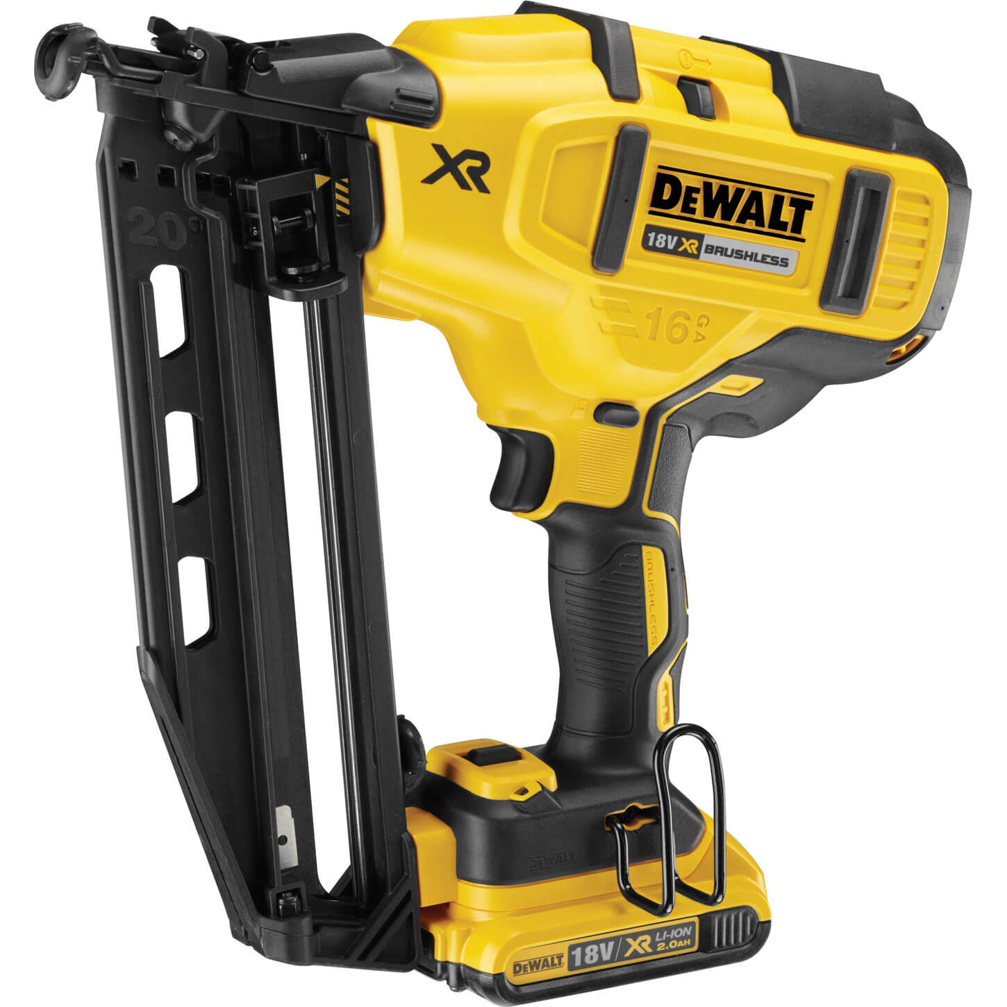 Image of DeWalt DCN660D2 18v Cordless XR Finish Nail Gun with 2 Lithium Ion Batteries 2ah