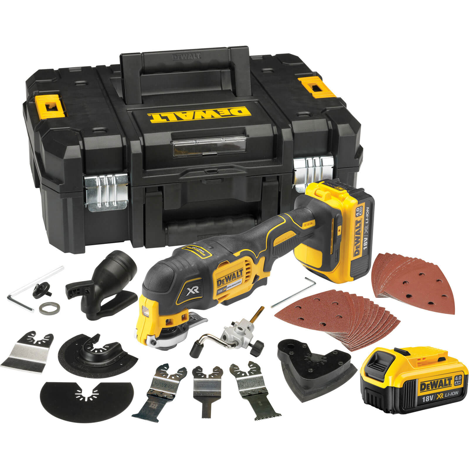 Image of DeWalt DCS355M2 18v Cordless XR Multi Tool 35 Accessories with 2 Lithium Ion Batteries 4ah