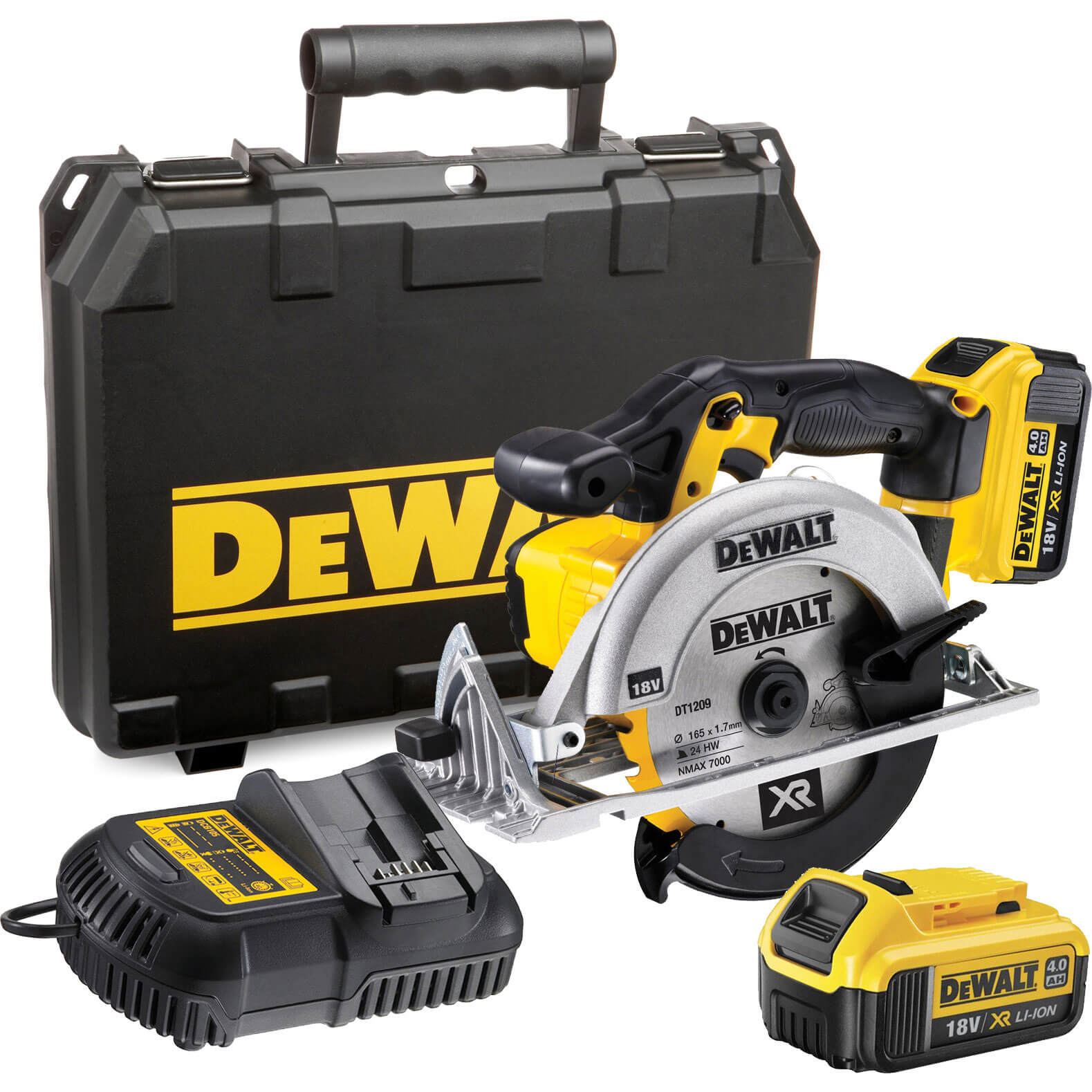 Image of DeWalt DCS391M2 18v Cordless XR Circular Saw 165mm Blade with 2 Lithium Ion Batteries 4ah