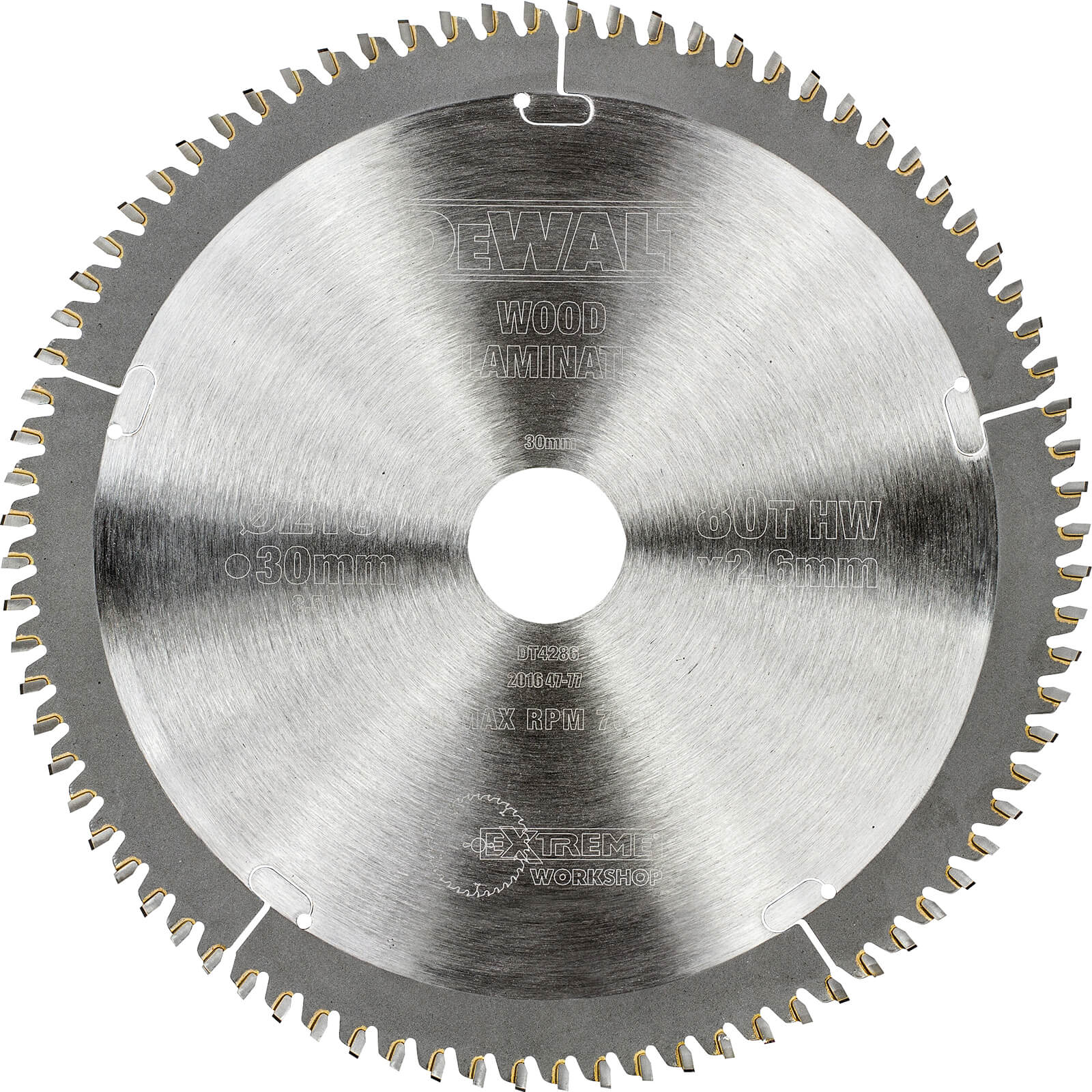 Image of DeWalt Extreme Saw Blade 216mm x 30mm Bore x 80 Teeth TCG