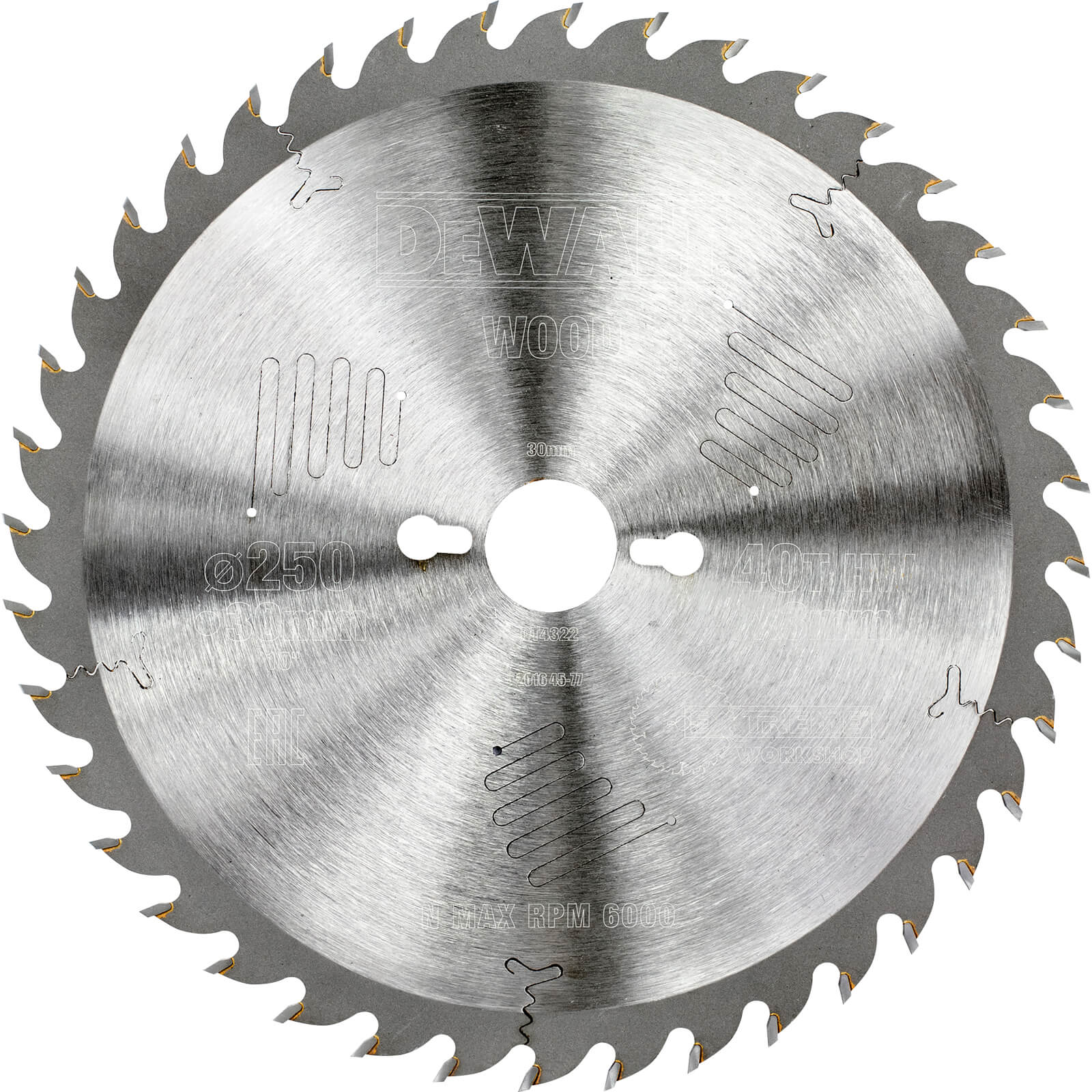 Image of DeWalt Extreme Saw Blade 250mm x 30mm Bore x 40 Teeth ABT