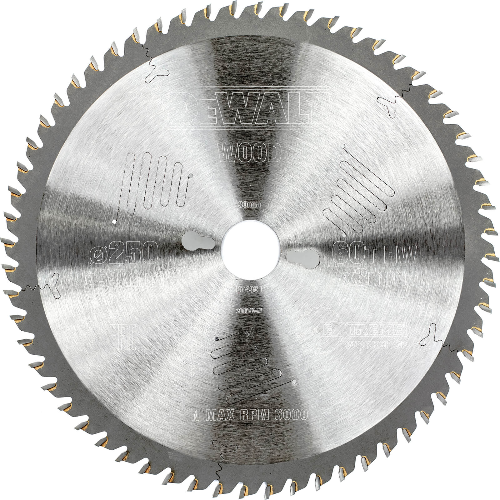 Image of DeWalt Extreme Saw Blade 250mm x 30mm Bore x 60 Teeth ABT