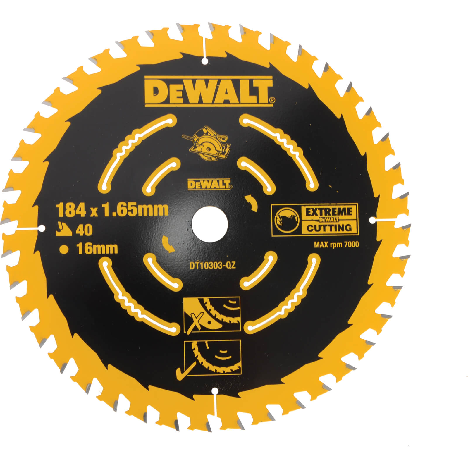 Image of DeWalt Extreme Saw Blade 184mm x 16mm Bore x 40 Teeth