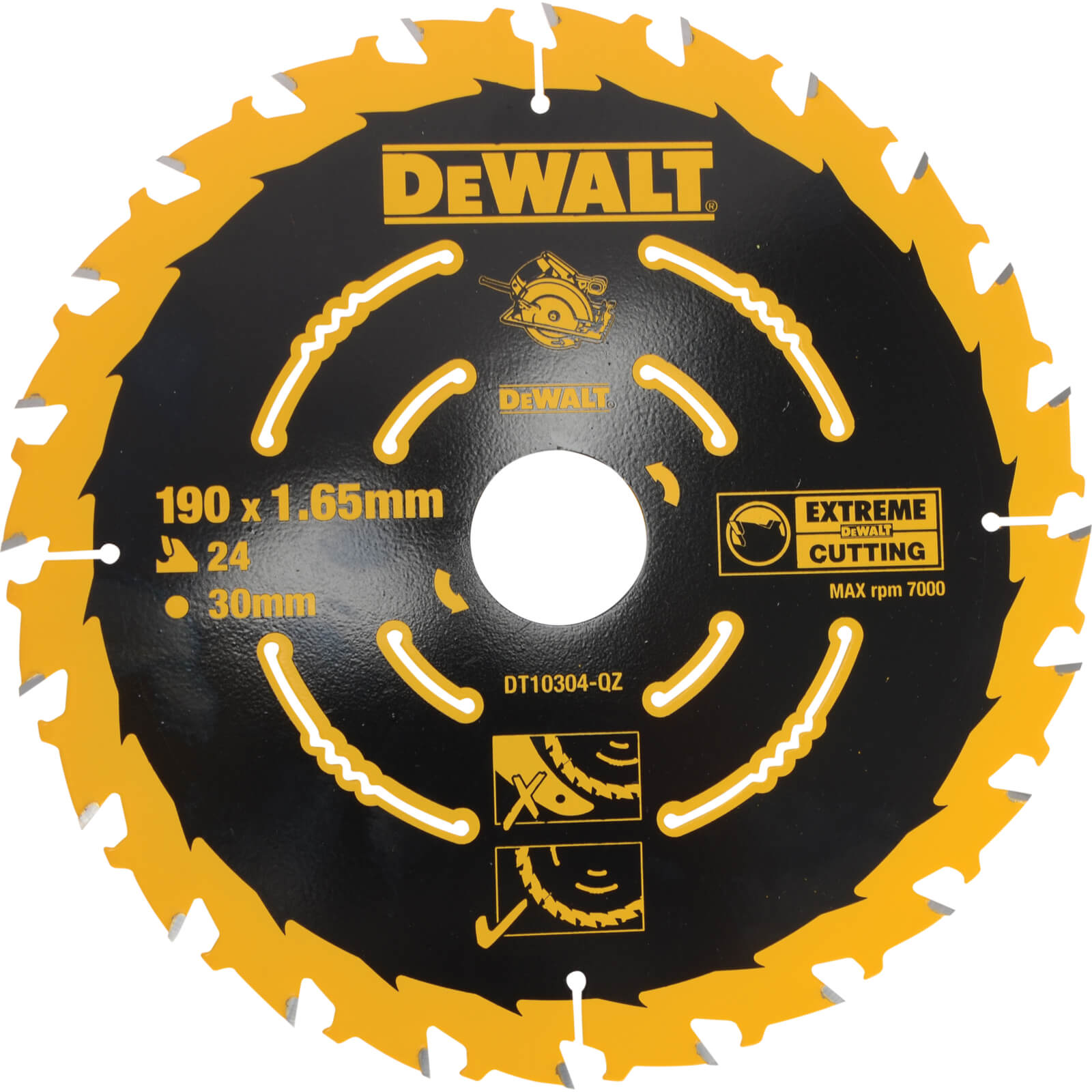 Image of DeWalt Extreme Saw Blade 190mm x 30mm Bore x 24 Teeth