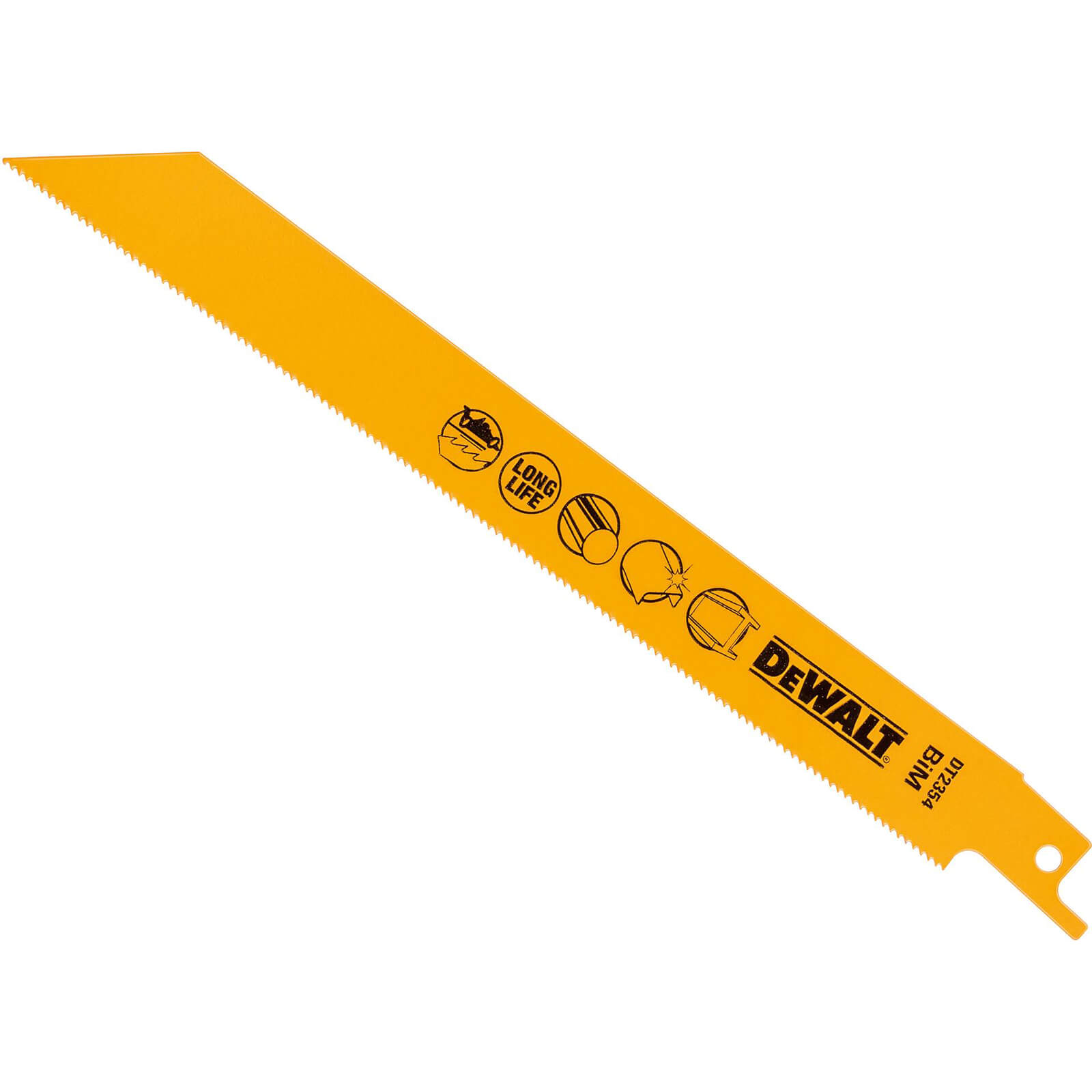 Image of DeWalt DT2354 Bi Metal Reciprocating Saw Blade for Metal Pipes and Profiles 203mm