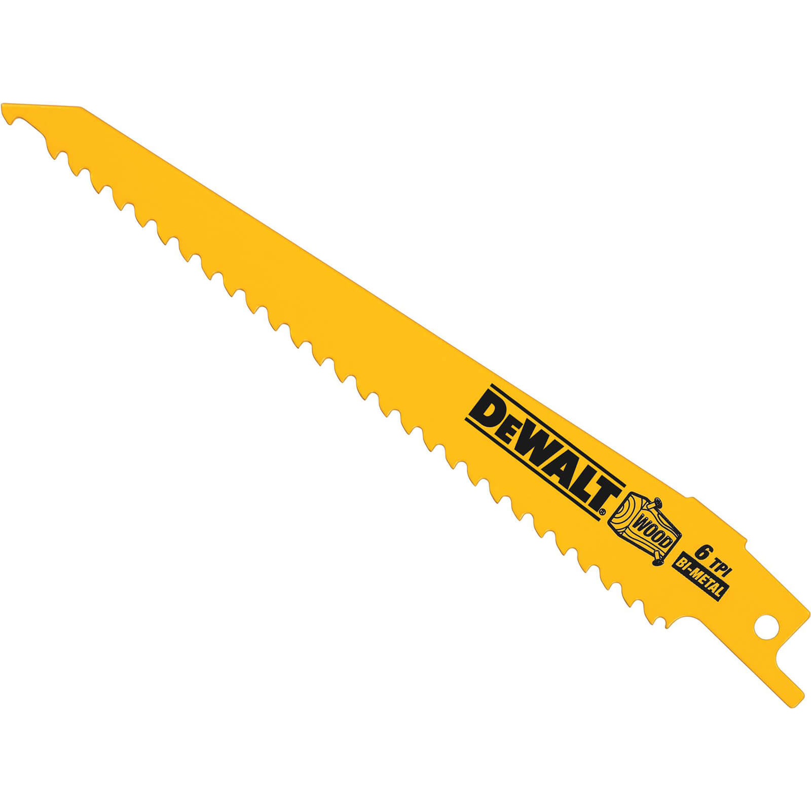 Image of DeWalt DT2359 Bi Metal Reciprocating Saw Blade for Fast Cuts in Wood with Nails Plastics 152mm