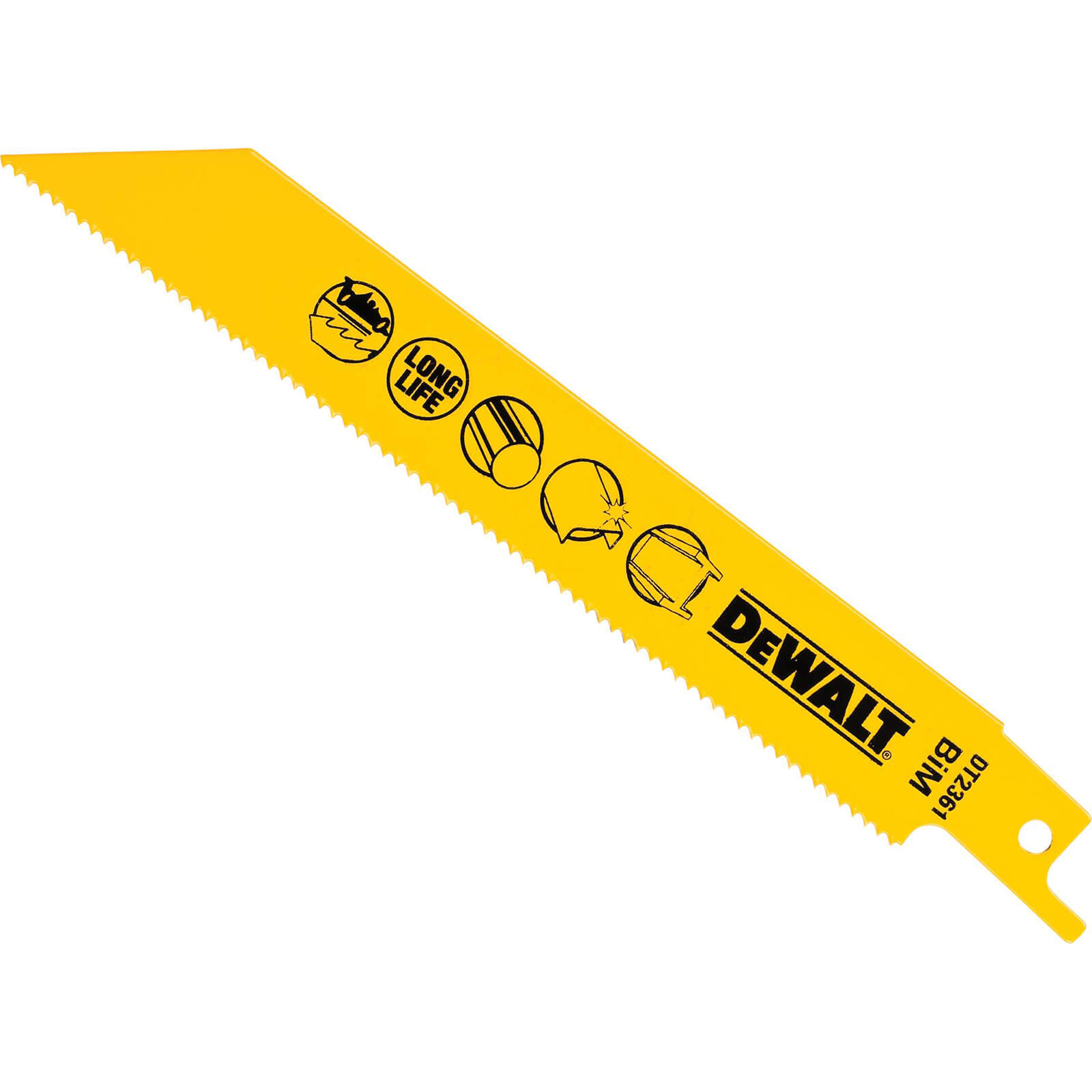 Image of DeWalt DT2361 Bi Metal Reciprocating Saw Blade for Fast Cuts Metals Sheet Metals 152mm