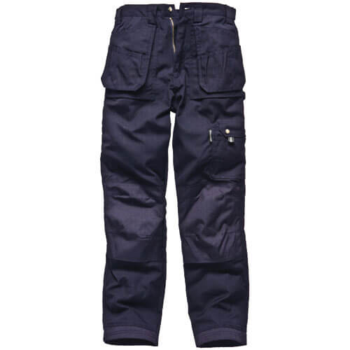 Image of Dickies Mens Eisenhower Multi Pocket Work Trousers Navy Blue 32 Waist and 32 Leg