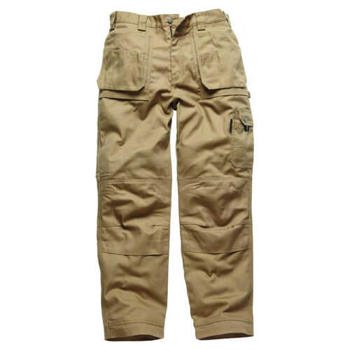 Image of Dickies Mens Eisenhower Multi Pocket Work Trousers Khaki 38 Waist 32 Leg