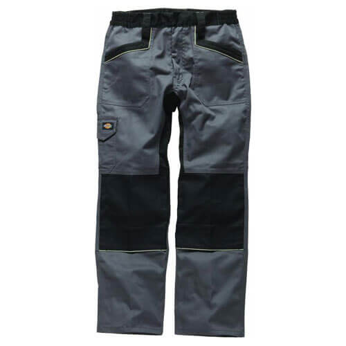 Image of Dickies Mens Industry 260 Work Trousers Grey Black Waist 42 Leg 33