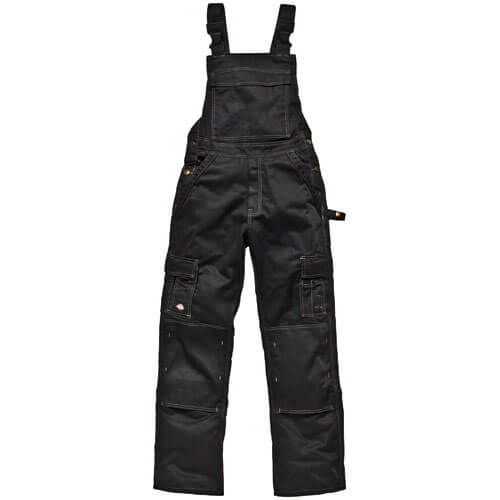 Image of Dickies Mens Industry 300 Two Tone Work Bib and Brace Black 33 Waist 31 Leg