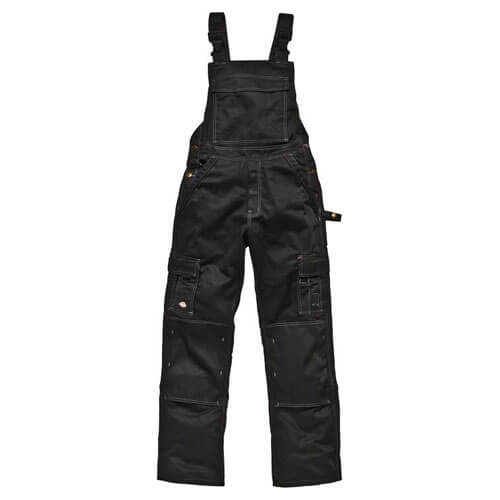 Image of Dickies Mens Industry 300 Two Tone Work Bib and Brace Green Black 36 Waist 30 Leg