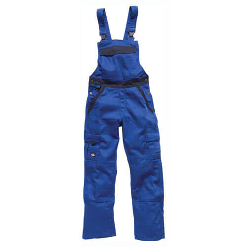 Image of Dickies Mens Industry 300 Two Tone Work Bib and Brace Royal Navy 36 Waist 30 Leg