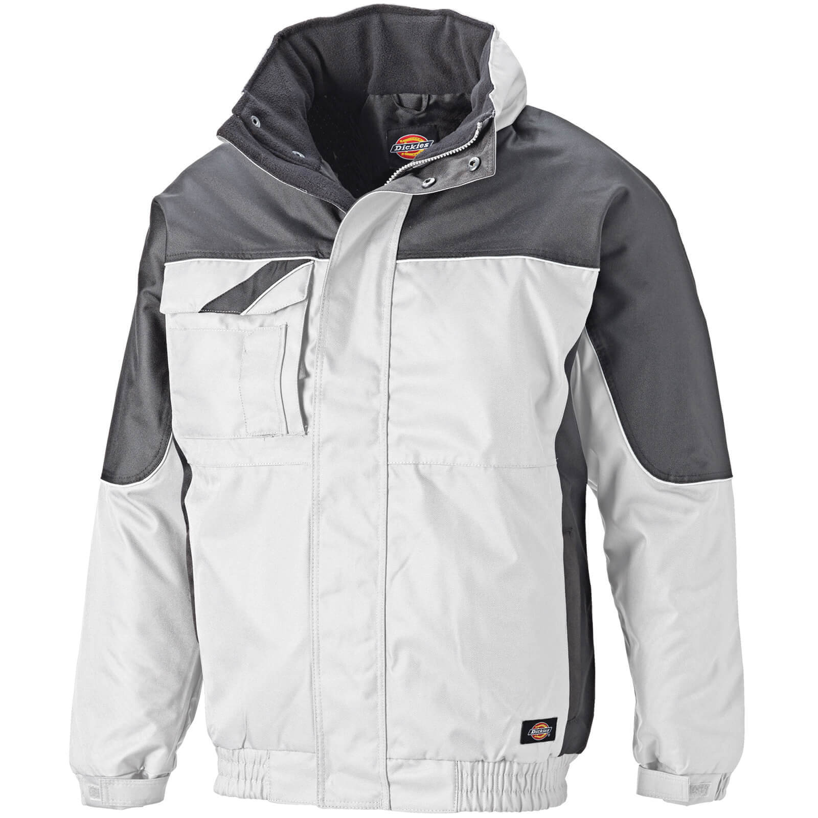 Image of Dickies Mens Industry Winter Waterproof Jacket White Grey 3XL