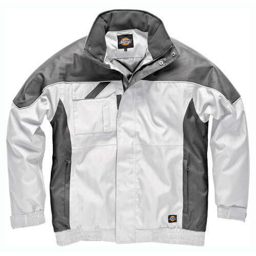 Image of Dickies Mens Industry Winter Waterproof Jacket White Grey XL