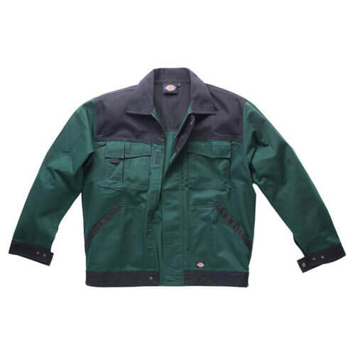 Image of Dickies Mens Industry 300 Two Tone Work Jacket Green Black Large