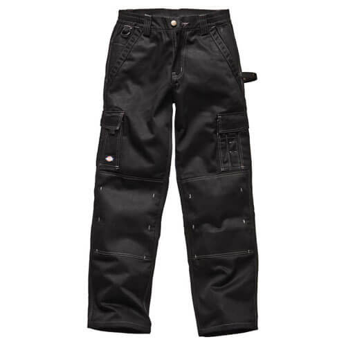 Image of Dickies Mens Industry 300 Two Tone Work Trousers Black 26 Waist 30 Leg