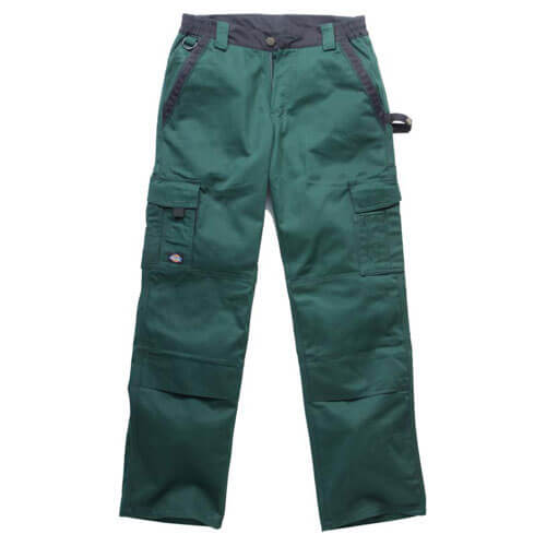 Image of Dickies Mens Industry 300 Two Tone Work Trousers Green Black 33 Waist 31 Leg