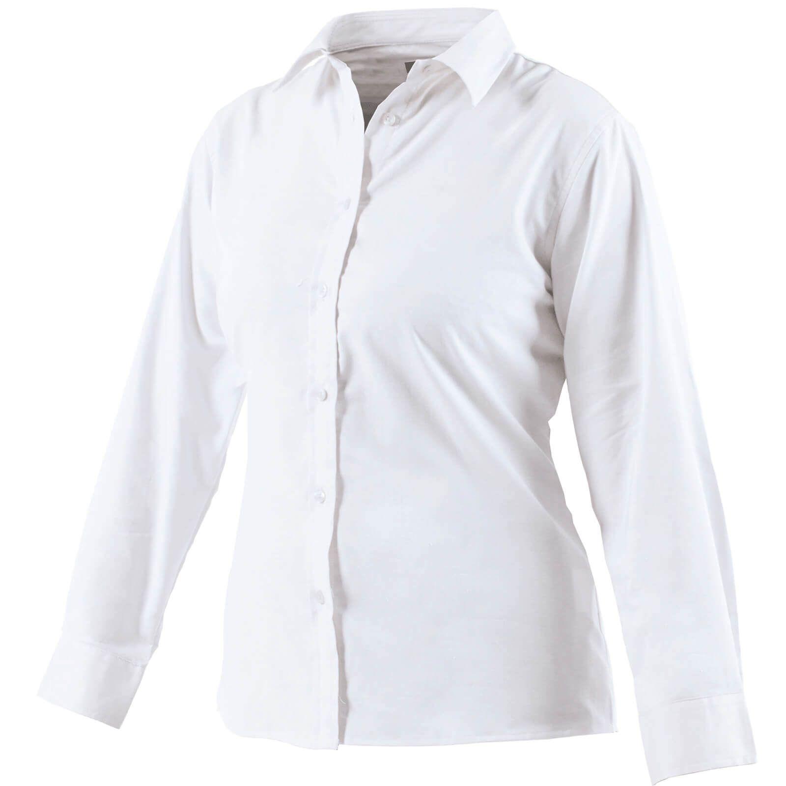 Image of Dickies Ladies Oxford Weave Shirt Long Sleeve White Size 16