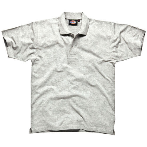 Image of Dickies Mens Short Sleeve Polo Shirt Mid Grey Medium