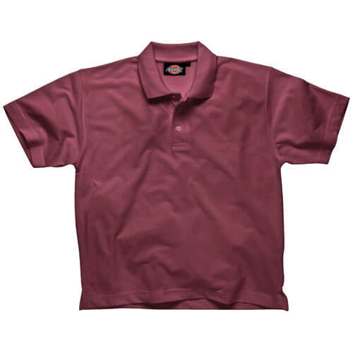 Image of Dickies Mens Short Sleeve Polo Shirt Burgundy Medium