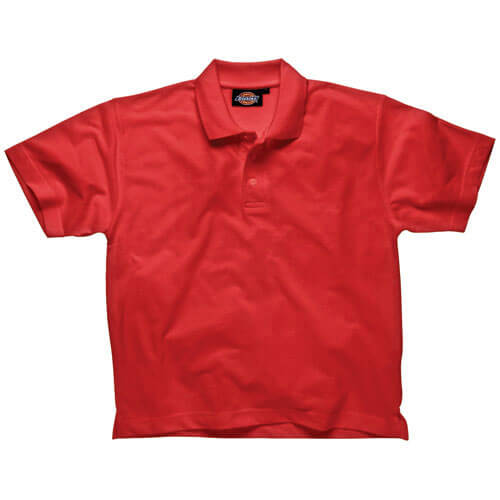 Image of Dickies Mens Short Sleeve Polo Shirt Red Small