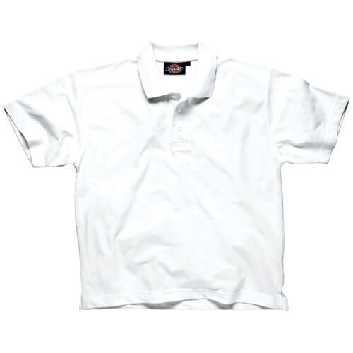 Image of Dickies Mens Short Sleeve Polo Shirt White Medium