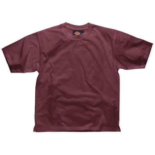 Image of Dickies Mens Crew Neck Cotton T Shirt Burgundy Medium