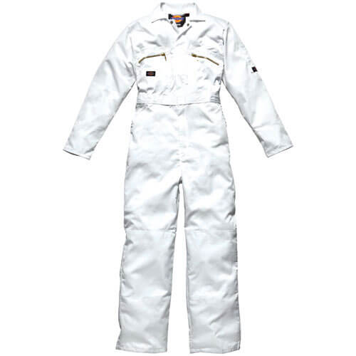 Image of Dickies Mens Redhawk Overalls White 38 Chest and 32 Leg