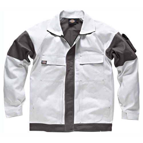 Image of Dickies Mens Grafter Duo Tone 290 Work Jacket White Grey Large